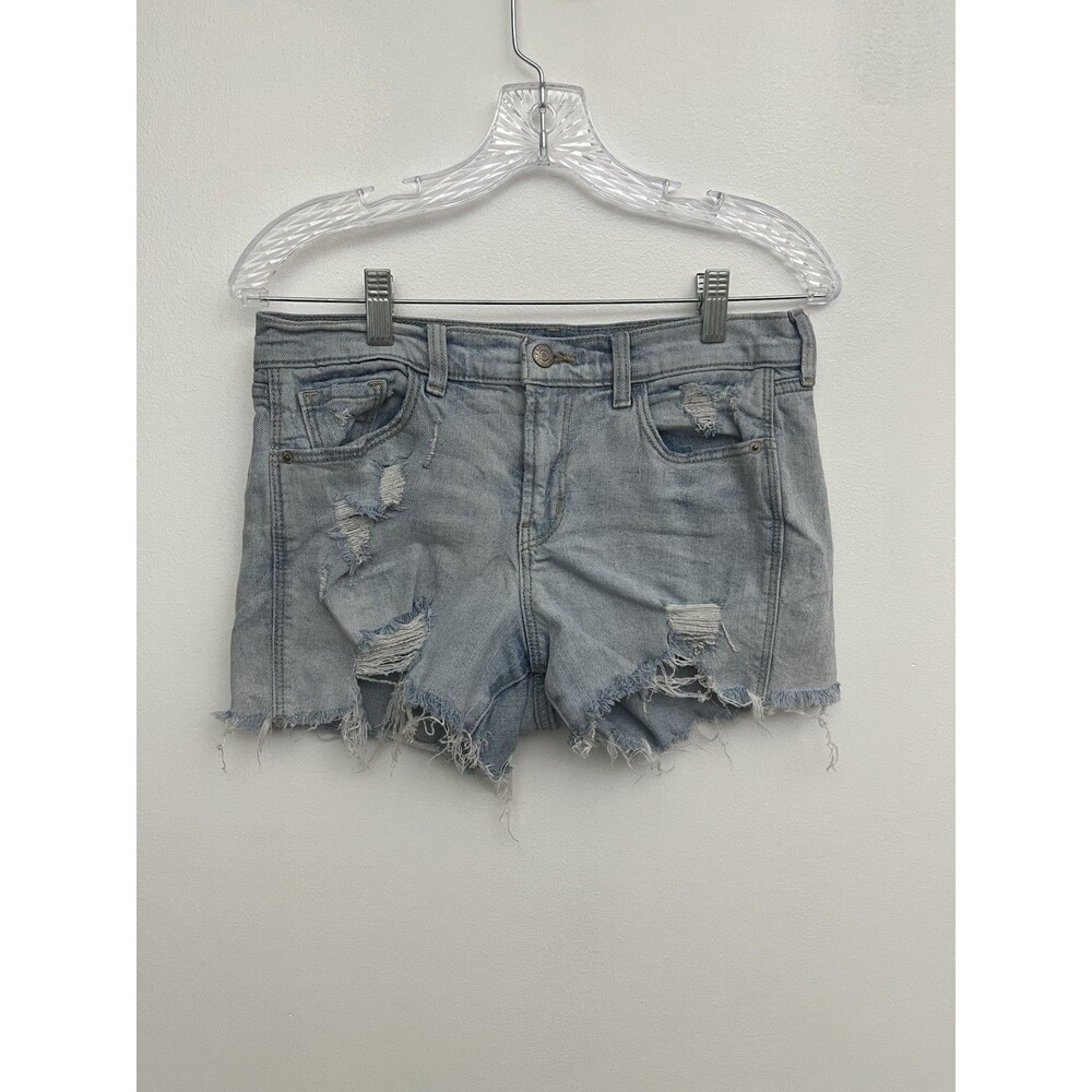 Old Navy Women’s Boyfriend Mid Rise Shortie Distressed Stretch Denim Size 4